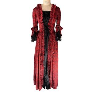 Vintage Victorian Choice Red and Black Gothic Vampire Halloween Dress